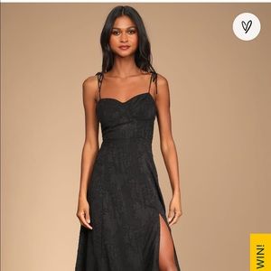 Lulus Lovely Looks Jaquard Midi Dress